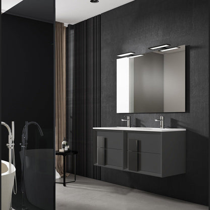 Lucena Bath DÃ©cor Cristal 80" Double Floating Vanity in White / Black / Grey - Backyard Provider