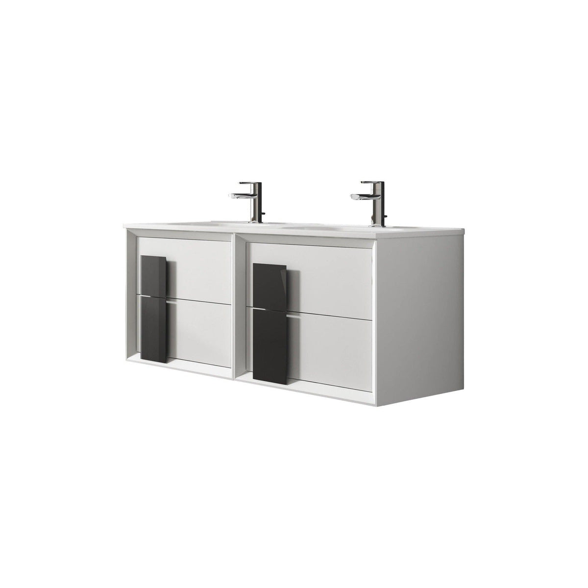 Lucena Bath 48" DÃ©cor Cristal Floating Vanity in White / Black / Grey - Backyard Provider