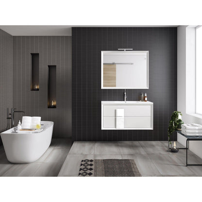 Lucena Bath 40" DÃ©cor Cristal Floating Vanity in White /Black / Grey - Backyard Provider
