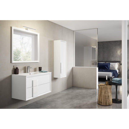 Lucena Bath DÃ©cor Cristal 32" Bathroom Vanity in White, Black, Grey, White and Black, White and Grey or Black and Grey - Backyard Provider