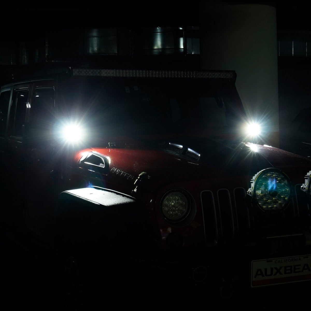 Auxbeam 52" 5D-PRO LED Light Bar & 3"LED PODS & 2 IN 1 Design Windshield Mounting Brackets For Jeep Wrangler JK 2007~2017 - GP00007524