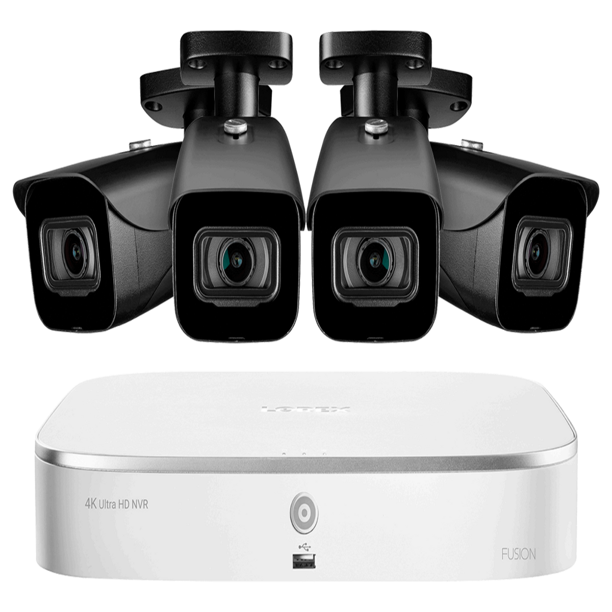Lorex N4K2-84BB 8-Channel Fusion NVR System with Four 4K (8MP) IP Cameras Security Surveillance System New - N4K2-84BB
