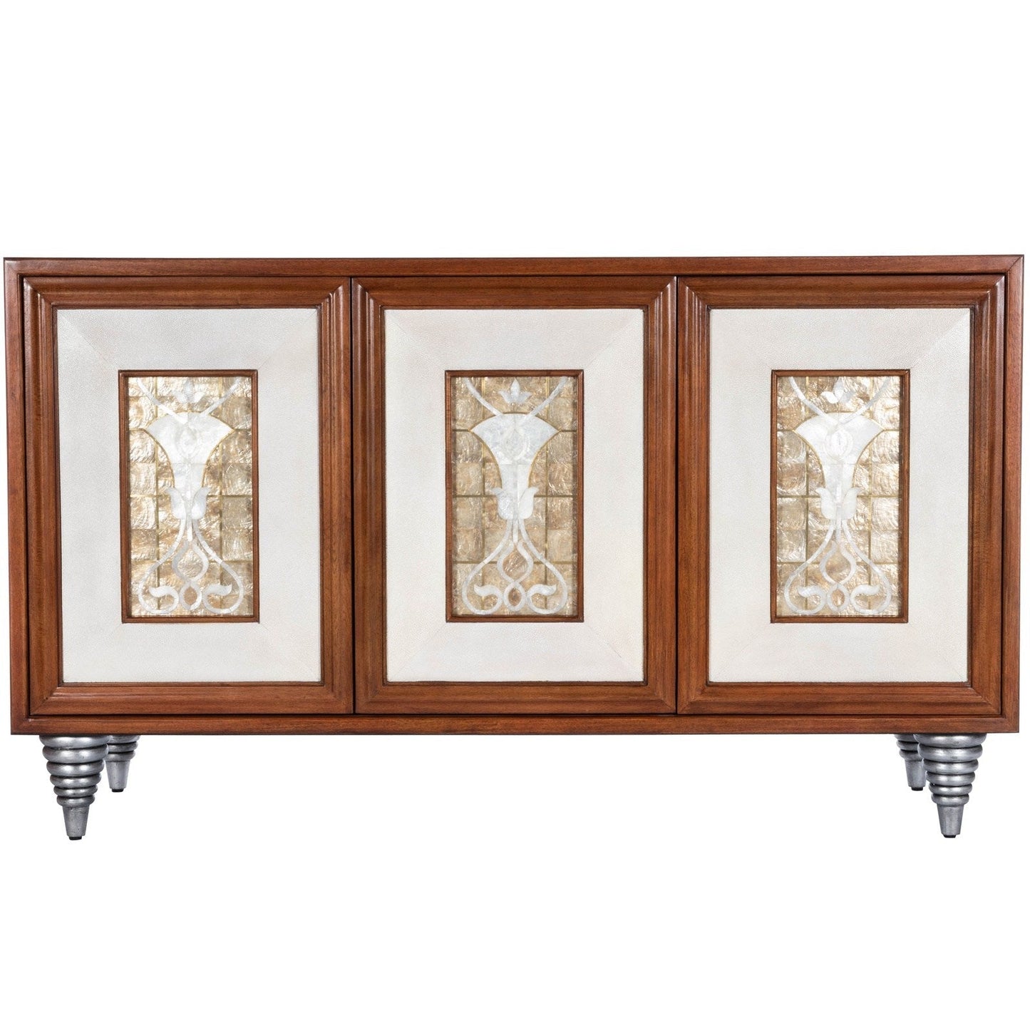 Butler Specialty Company Shelly Leather & Capiz Shell Inlay 55"" Sideboard, Medium Brown -  5486350