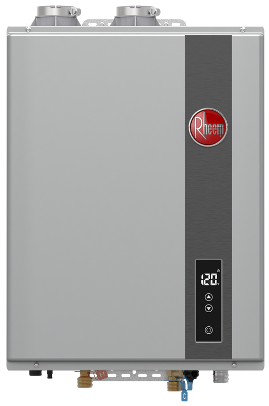 Rheem 180,000 BTU Indoor High-Efficency Condensing Direct Vent Natural Gas Tankless Water Heater Model RTGH-90DVLN-3