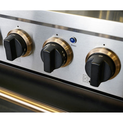 Kucht Professional 30" 4.2 cu ft. Propane Gas Range in Black with Gold Accents, KNG301/LP-K-GOLD - KNG301/LP-K-GOLD