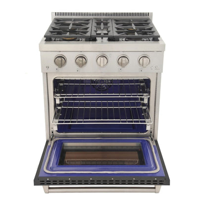 Kucht Professional 30" 4.2 cu. ft. Natural Gas Range in Cement Gray with True Simmer Burners, KFX3000X-GY - KFX3000X-GY