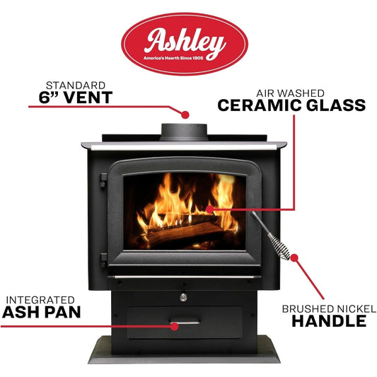 Ashley Hearth AW2520E-P EPA Certified 2,500 sq. ft. Wood Stove New