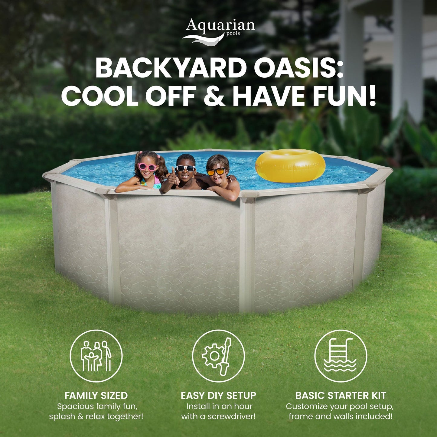 Aquarian Phoenix 18'x52" Round Steel Frame Above Ground Swimming Pool w/o Liner - 97217