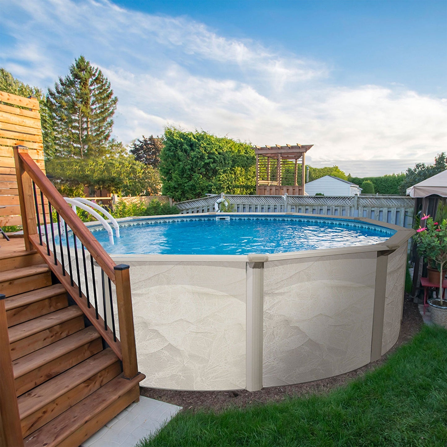 Aquarian Phoenix 21' x 52" Round Steel Frame Above Ground Outdoor Swimming Pool - 74472