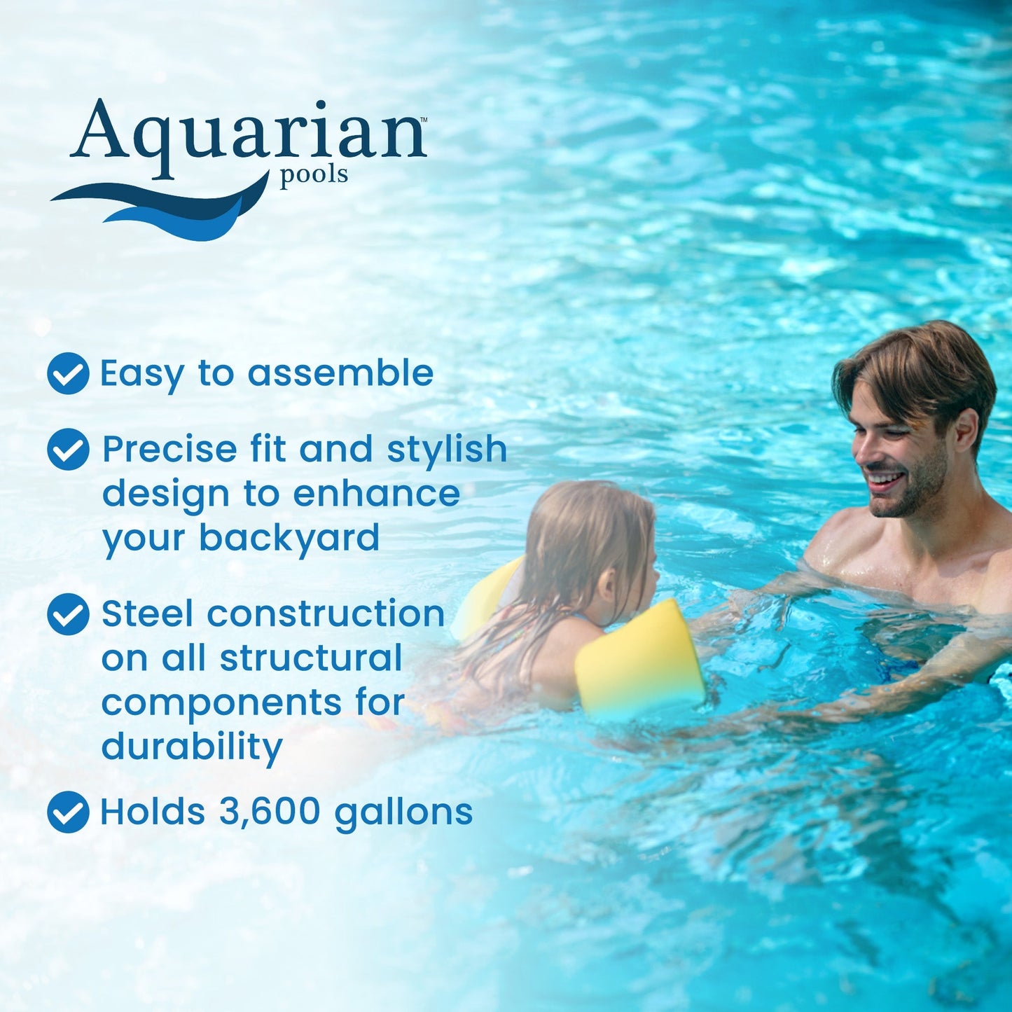 Aquarian Phoenix 15ft x 52in Above Ground Swimming Pool w/Pump and Pool Ladder- 75343