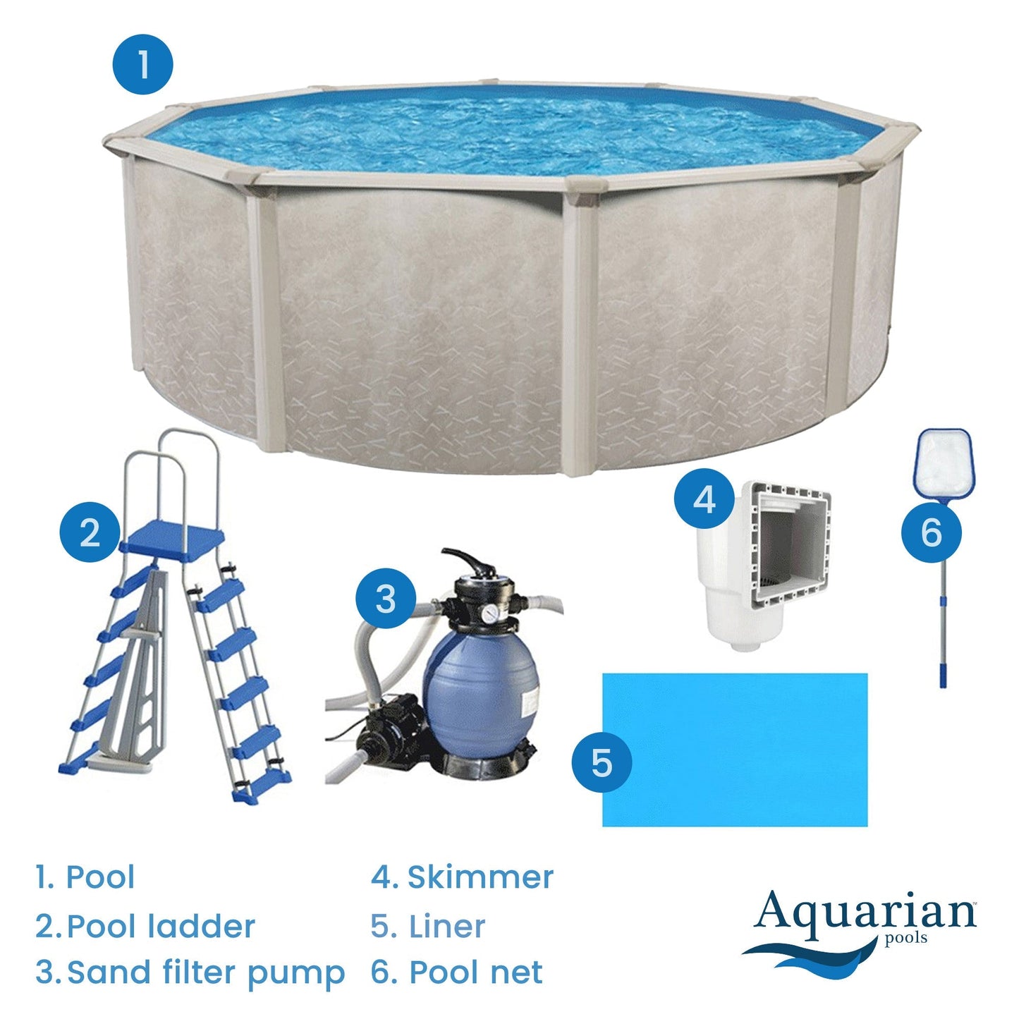 Aquarian Phoenix 15ft x 52in Above Ground Swimming Pool w/Pump and Pool Ladder- 75343