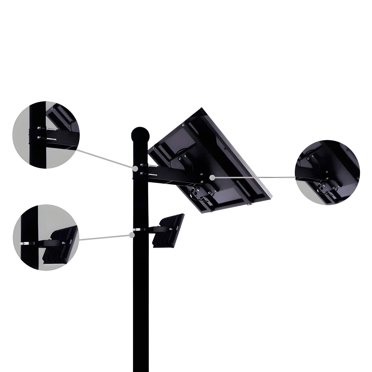 AVS Energy Solar LED Flood Light 20 Watt 2800 Lumens 5000K  - AVS-BLK-20W