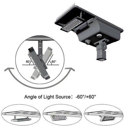 AVS Energy Solar LED Street Light 50 Watt 10091 Lumens 5000K Smart Street Light Parking Lot Light Solar All in One Street Light  - AVS Energy