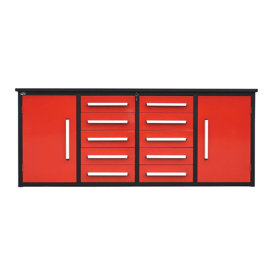 Chery Industrial 7' Storage Cabinets with Workbench 10 Drawers & 2 Cabinets
