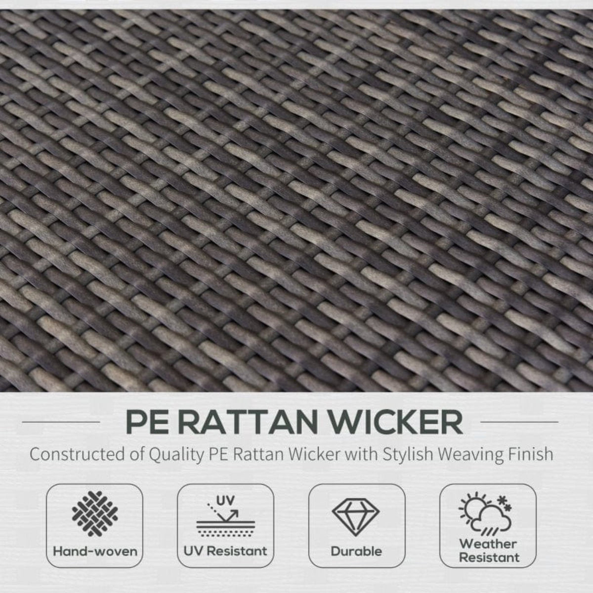 Outsunny 7 Piece Outdoor Patio Furniture, Modern Rattan Wicker Modular Sectional Patio Set - 860-020V01GY