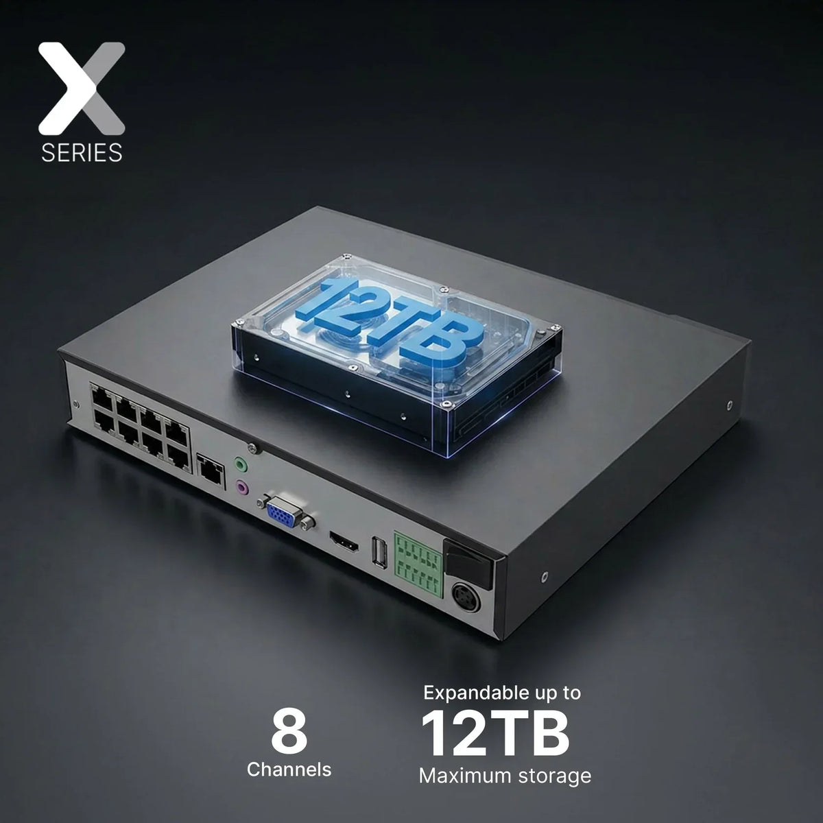 Lorex Connect X Series 4K 8-Channel Wired NVR System with X5 Turret Security Cameras - 2TB (Cables not included)