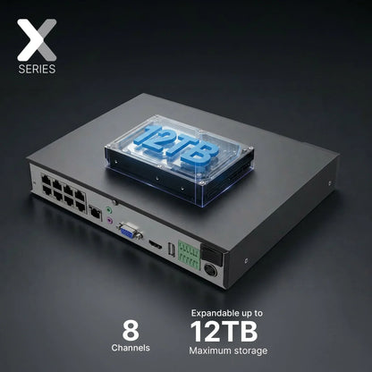Lorex Connect X Series 4K 8-Channel Wired NVR System with X5 Bullet Security Cameras - 2TB (Cables not included)