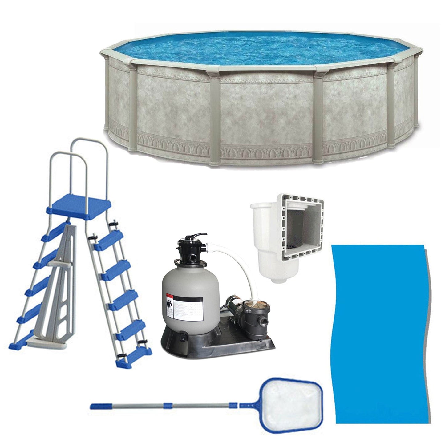 Aquarian Venetian 24ft x 52in Above Ground Swimming Pool with Liner and Skimmer - 99854