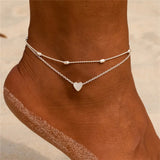 Ankle Bracelets for Women – Boho Gold & Silver Tassel Chain with Snake, Starfish, and Heart Charms