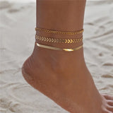 Ankle Bracelets for Women – Boho Gold & Silver Tassel Chain with Snake, Starfish, and Heart Charms