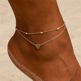 Ankle Bracelets for Women – Boho Gold & Silver Tassel Chain with Snake, Starfish, and Heart Charms