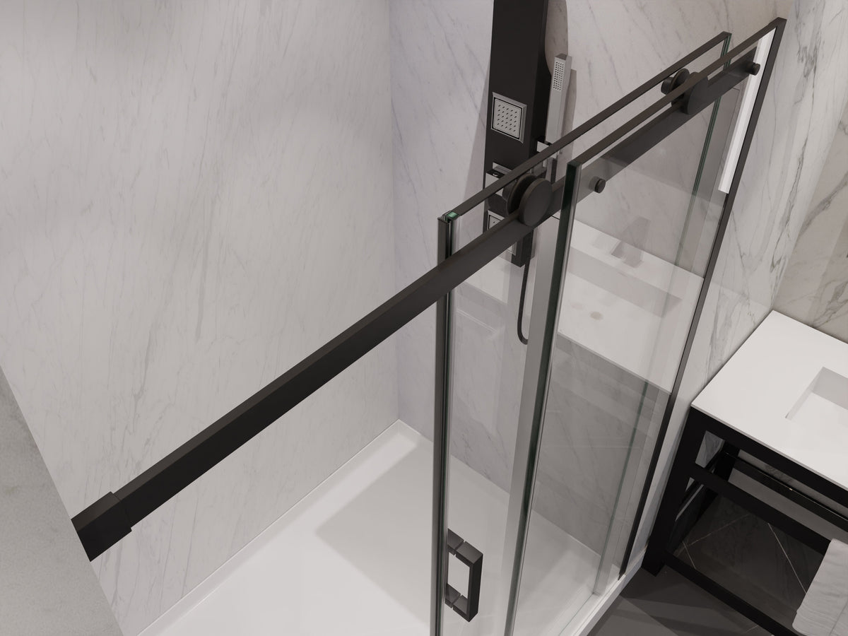 Anzzi Rhodes Series 60 in. x 76 in. Frameless Sliding Shower Door with Handle  SD-FRLS05702 - SD-FRLS05702BN