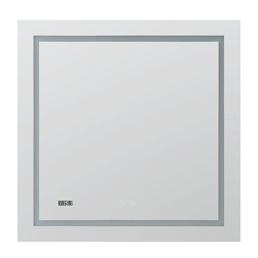 Aquadom Daytona  30" x 30" Square Ultra-Slim Frame LED Lighted Bathroom Mirror With Defogger - D-3030-N