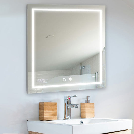 Aquadom Daytona 30" x 40" Rectangle Ultra-Slim Frame LED Lighted Bathroom Mirror With Defogger - D-3040-N