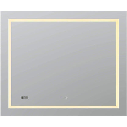 Aquadom Daytona 36" x 36" Square Ultra-Slim Frame LED Lighted Bathroom Mirror With Defogger - D-3636-N