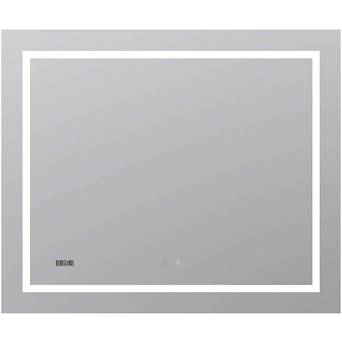 Aquadom Daytona 36" x 36" Square Ultra-Slim Frame LED Lighted Bathroom Mirror With Defogger - D-3636-N