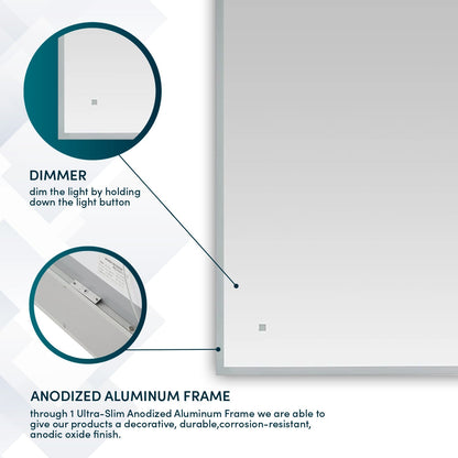 Aquadom Edge 72" x 32" LED Lighted Mirror - E-7232-N