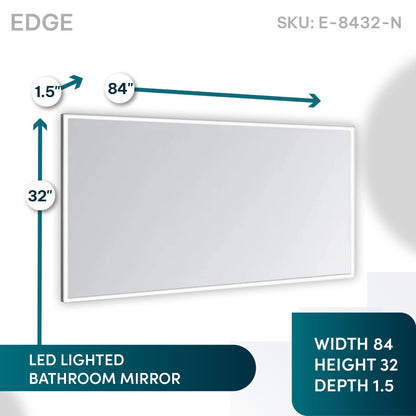 Aquadom Edge 84" x 32" LED Lighted Mirror - E-8432-N