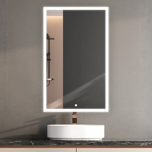 Aquadom Edge Royale 24" x 32" Left Hinged Medicine Cabinet With Lighting, Defogger, Integrated LED 3X Magnifying Mirror, 8mm Clear Adjustable Glass Shelves and Electrical Outlet With USB - ER-2432L-N