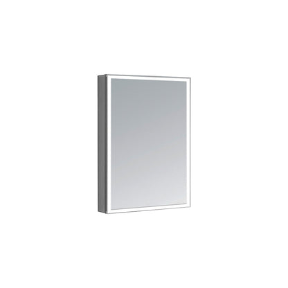 Aquadom Edge Royale 24" x 32" Right Hinged Medicine Cabinet With Lighting, Defogger, Integrated LED 3X Magnifying Mirror, 8mm Clear Adjustable Glass Shelves and Electrical Outlet With USB - ER-2432R-N