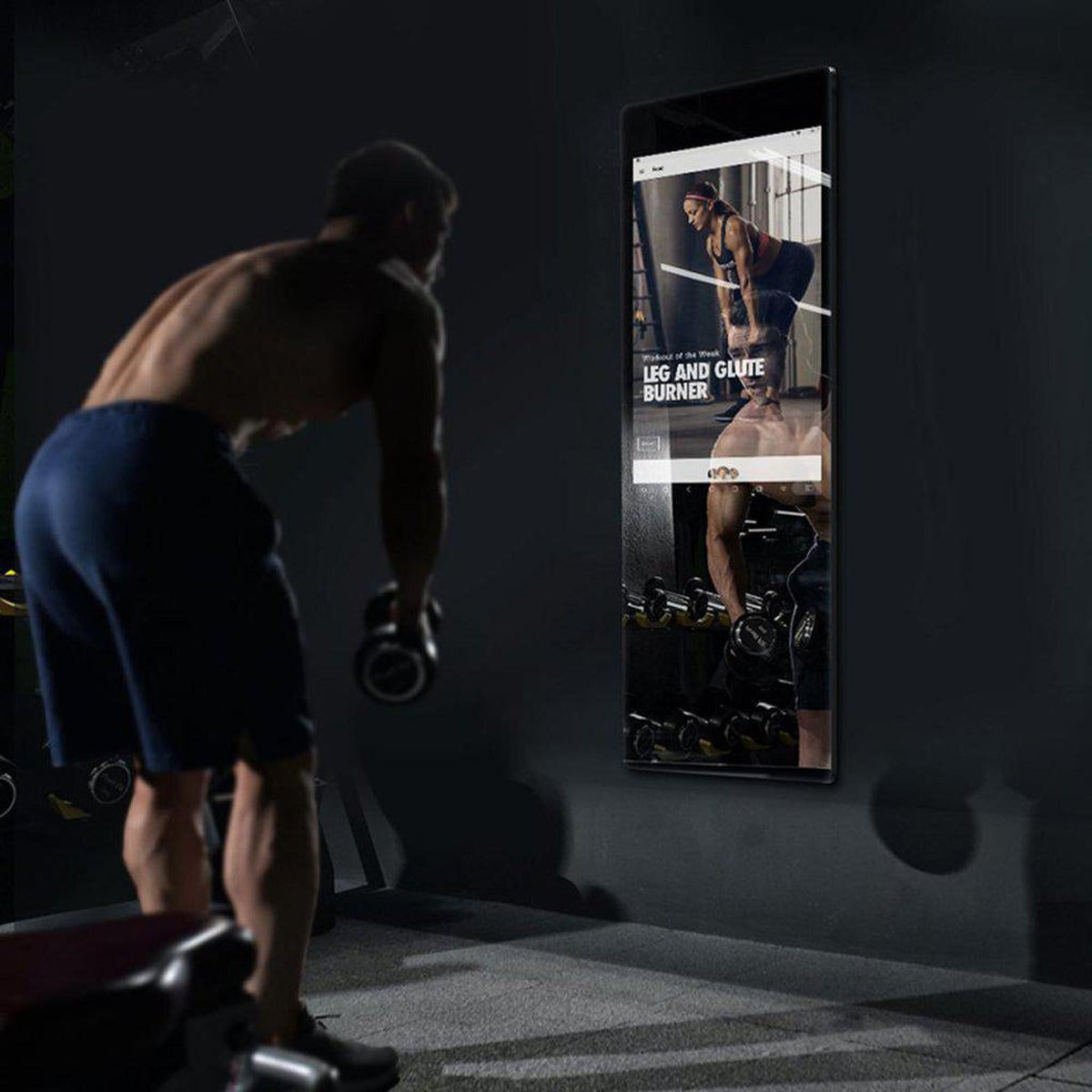 Aquadom Energy 24" X 71" Smart Fitness Mirror With 5MP HD Camera and Body Fat Scale - NRG-2471-HD-BFS