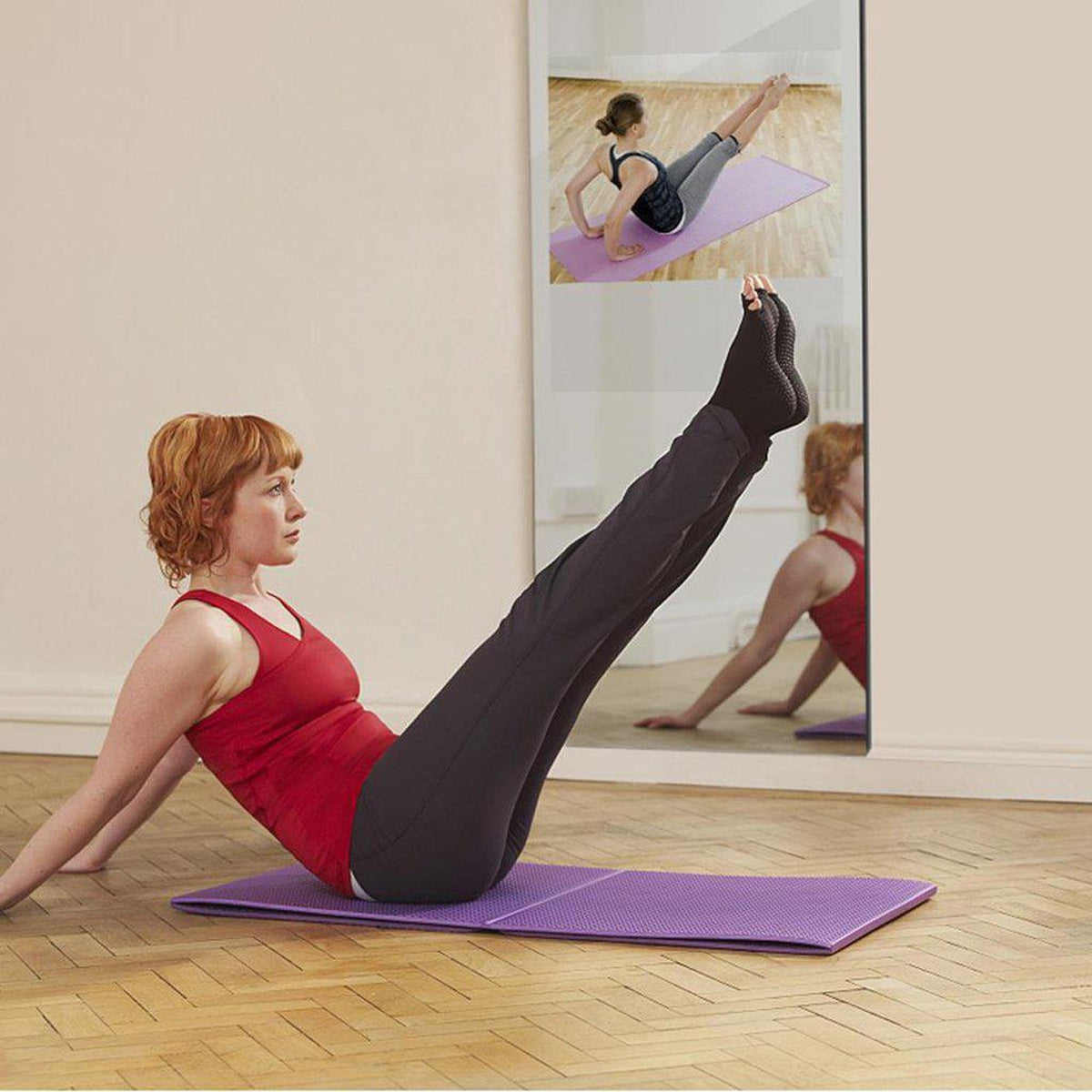 Aquadom Energy 24" X 71" Smart Fitness Mirror With 5MP HD Camera and Body Fat Scale - NRG-2471-HD-BFS