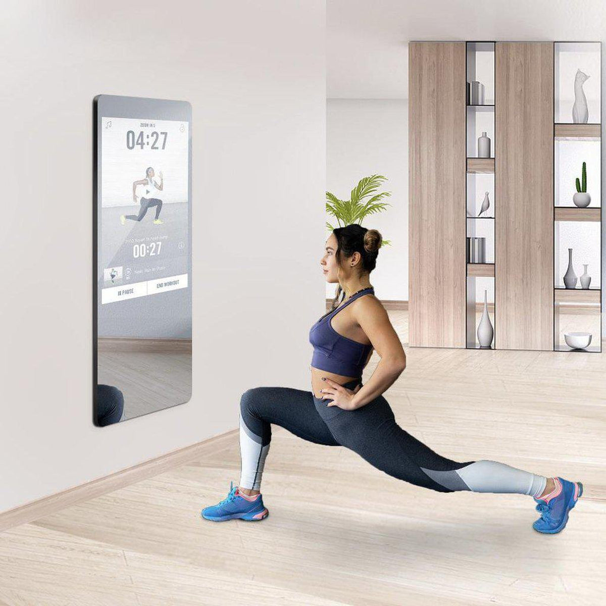 Aquadom Energy 24" X 71" Smart Fitness Mirror With 5MP HD Camera and Body Fat Scale - NRG-2471-HD-BFS