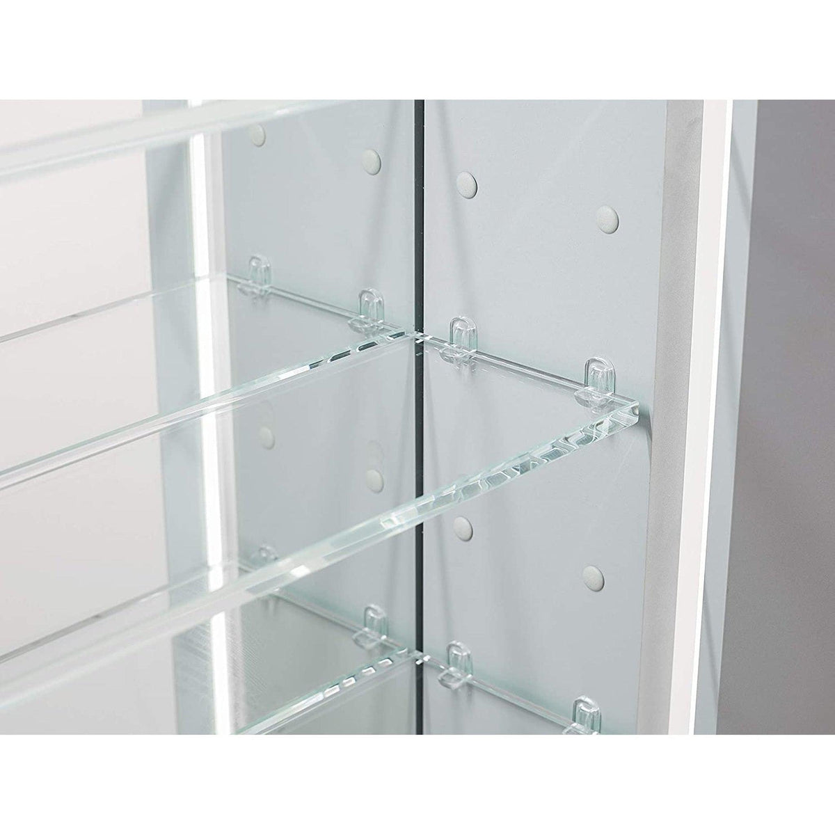 Aquadom Pacifica 20" x 26" Rectangular Recessed or Surface Mount Single View LED Lighted Left-Hinged Bathroom Medicine Cabinet With Defogger And Electrical Outlet - P-2026L