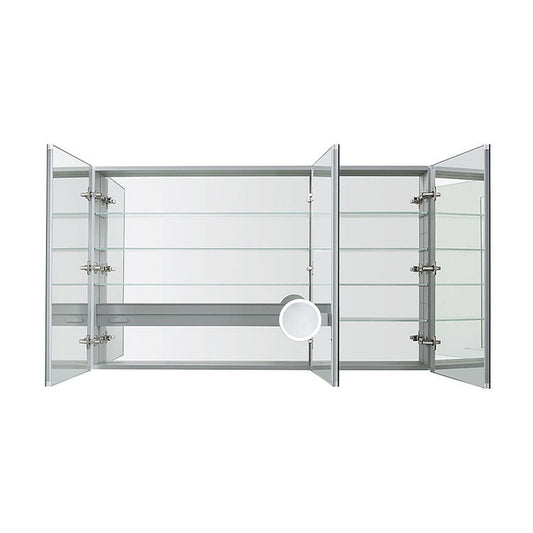 Aquadom Royal  60" x 30" Triple Door Medicine Cabinet With 3x LED Magnifying Mirror - R3-6030E