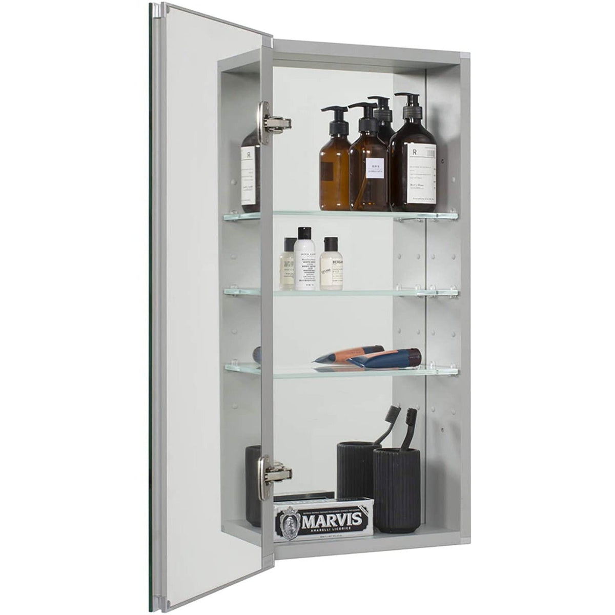 Aquadom Royale 15" x 30" Rectangle Recessed or Surface Mount Single Door Bathroom Medicine Cabinet - R-1530