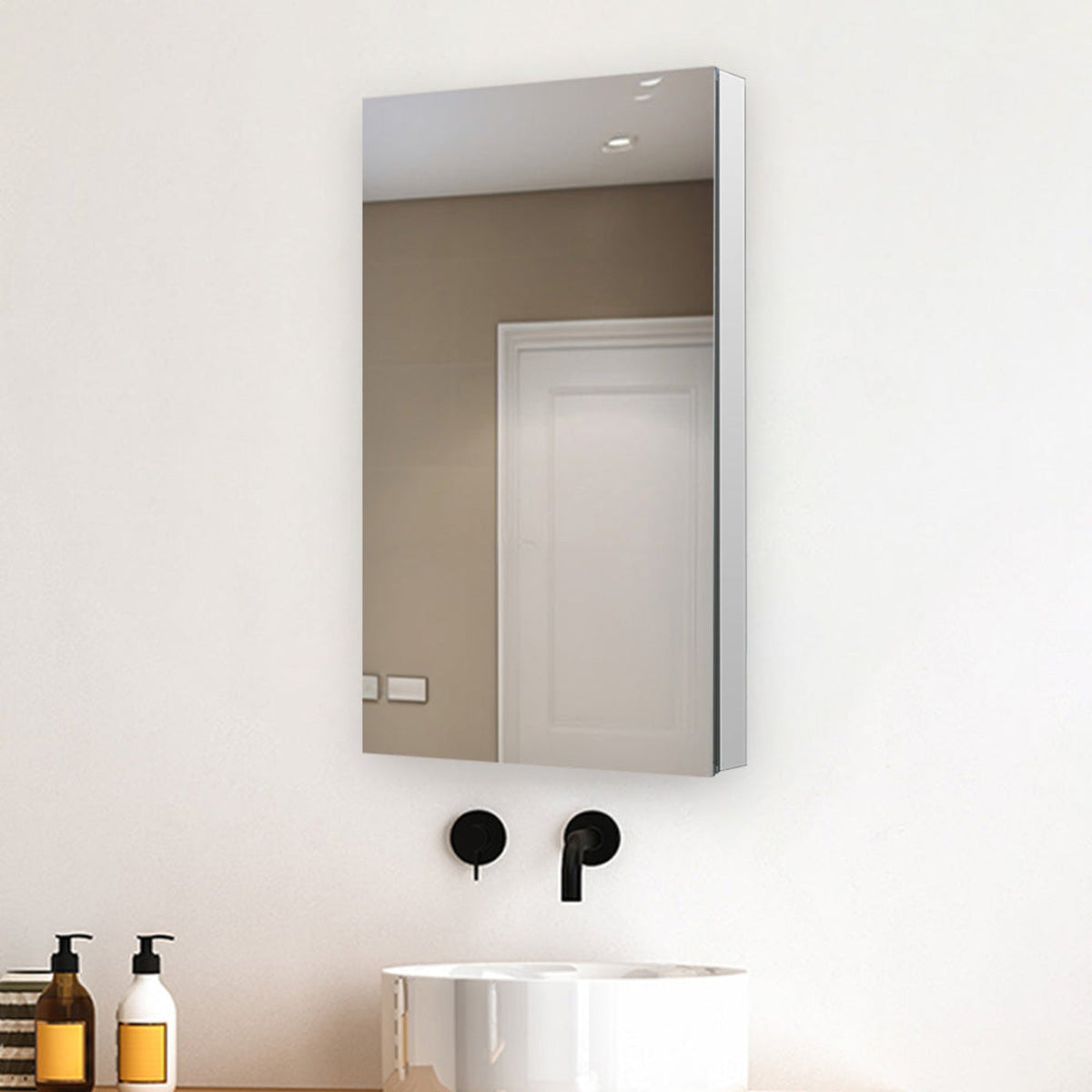 Aquadom Royale 24" x 30" Rectangular Right-Hinged Recessed or Surface Mount Medicine Cabinet With LED Lighting, Touch Screen Button, Defogger - R-2430R-E