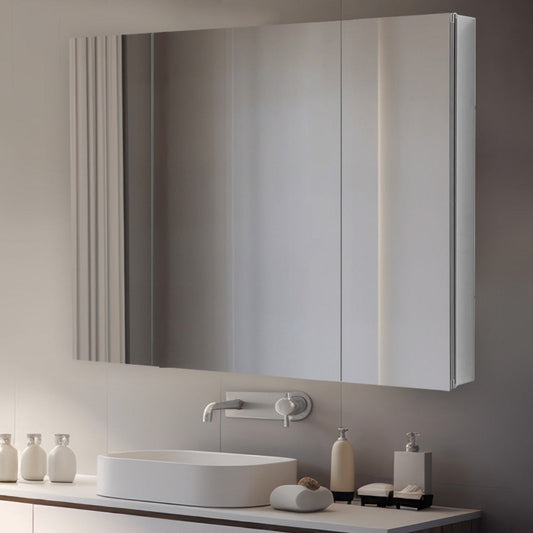 Aquadom Royale 36" x 30" Rectangular Triple-Door Recessed or Surface Mount Medicine Cabinet - R3-3630E-N