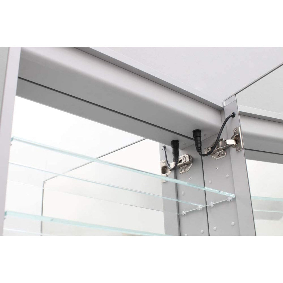 Aquadom Royale Basic 24" x 30" Single View Rectangle Right Hinged Recessed or Surface Mount Medicine Cabinet With LED Lighting, Touch Screen Button, Dimmer - RB-2430R-N