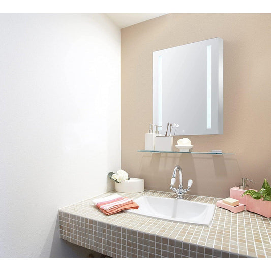 Aquadom Royale Basic 24" x 30" Single View Rectangular Left Hinged Recessed or Surface Mount Medicine Cabinet  With LED Lighting, Touch Screen Button, Dimmer - RB-2430L-N