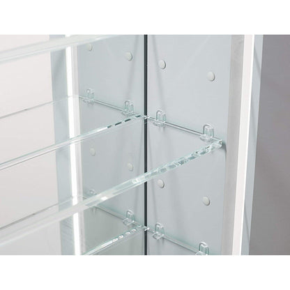 Aquadom Royale Basic 24" x 30" Single View Rectangular Left Hinged Recessed or Surface Mount Medicine Cabinet  With LED Lighting, Touch Screen Button, Dimmer - RB-2430L-N