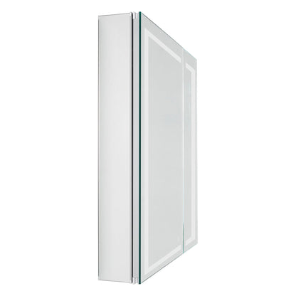 Aquadom Royale Basic Q 30" x 30" Single View Right Hinged Recessed or Surface Mount Medicine Cabinet With LED Lighting, Touch Screen Button, Dimmer - RBQ-3030-N