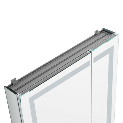 Aquadom Royale Basic Q 30" x 30" Single View Right Hinged Recessed or Surface Mount Medicine Cabinet With LED Lighting, Touch Screen Button, Dimmer - RBQ-3030-N