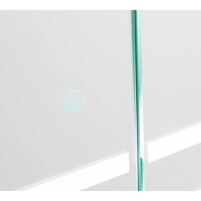 Aquadom Royale Basic Q 30" x 30" Single View Right Hinged Recessed or Surface Mount Medicine Cabinet With LED Lighting, Touch Screen Button, Dimmer - RBQ-3030-N