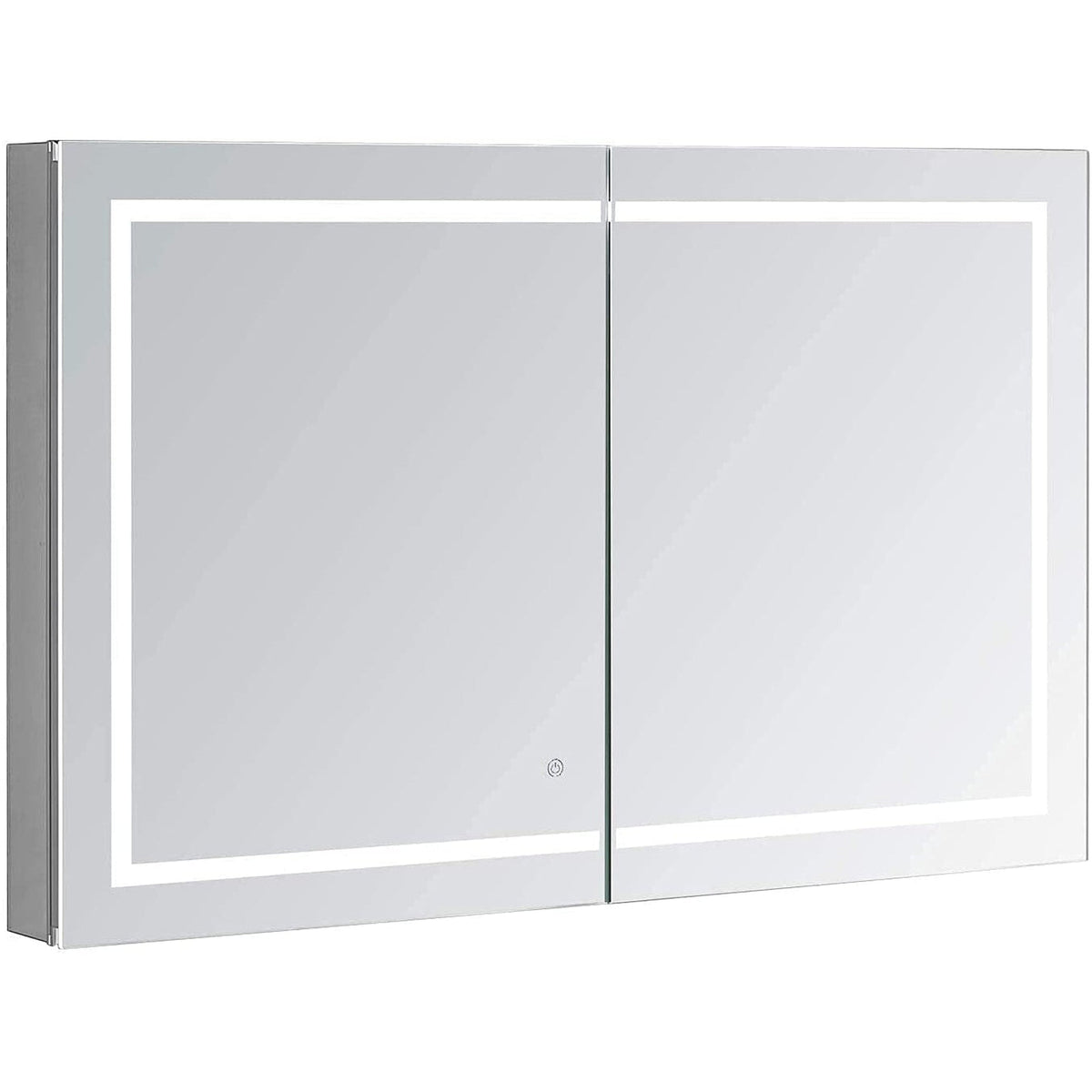 Aquadom Royale Plus 40" x 36" Rectangle Recessed or Surface Mount Bi-View LED Lighted Bathroom Medicine Cabinet With Defogger, Electrical Outlet, Magnifying Mirror - RP-4036-N