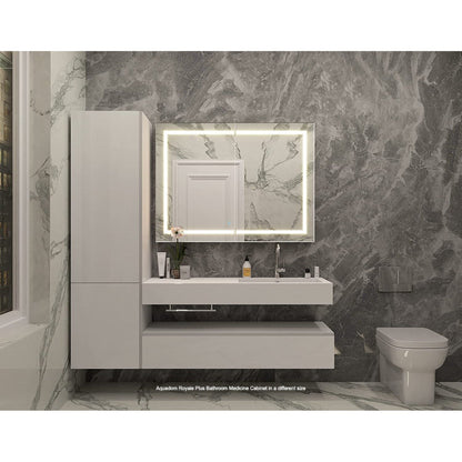 Aquadom Royale Plus 40" x 36" Rectangle Recessed or Surface Mount Bi-View LED Lighted Bathroom Medicine Cabinet With Defogger, Electrical Outlet, Magnifying Mirror - RP-4036-N